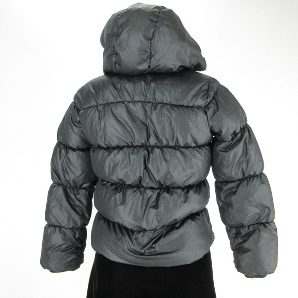 SOLD Old Navy Girls Puffer Jacket Large Black Hood - Picture 4 of 8